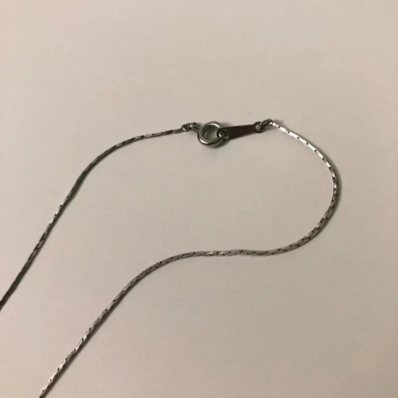 Thin Chain Necklace Silver Tone Stamped 18KGP - Picture 13 of 13